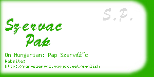 szervac pap business card